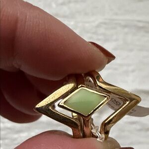 Chic Gold and Green Women's Three Stacking Rings